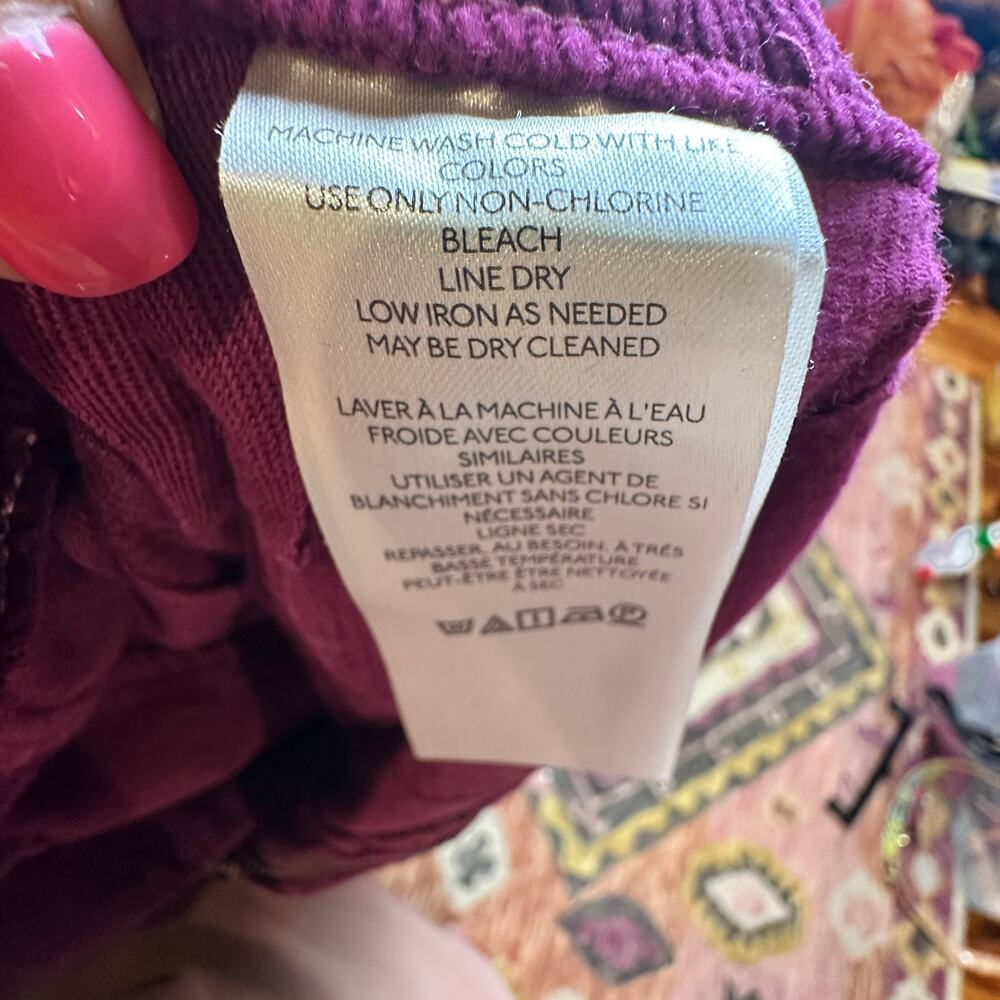 Maeve The Collette Purple Corduroy Wide Leg Crop Pants - Picture 6 of 6